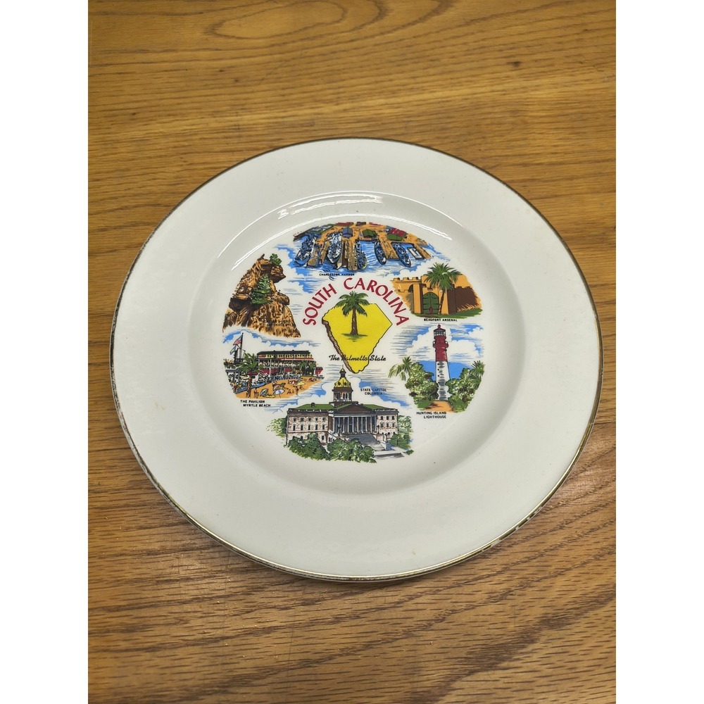 South‎ Carolina Collector's Plate SC History Plate, Palmetto State-9"